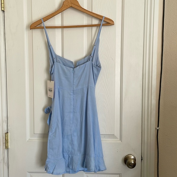 Hello Molly song on the minute blue faux wrap ruffle mini dress size 6 - Picture 3 of 10